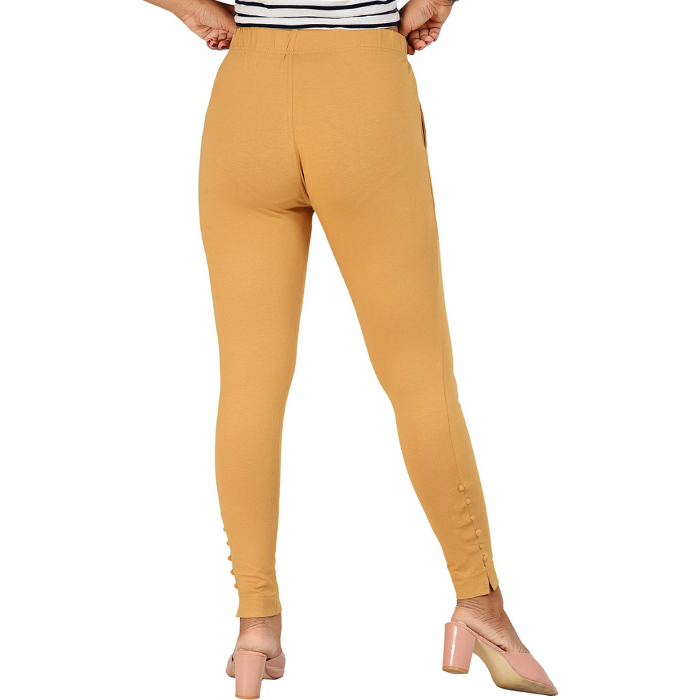 Ankle Length Western Wear Beige Boondi Legging
