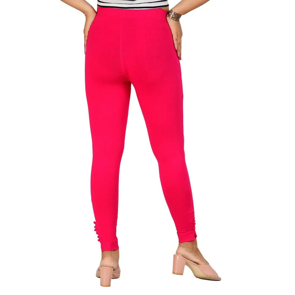 Ankle Length Western Wear Pink Boondi Legging