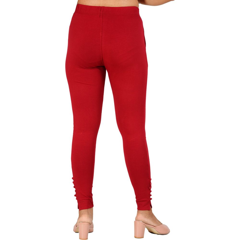 Ankle Length Western Wear Maroon Boondi Legging