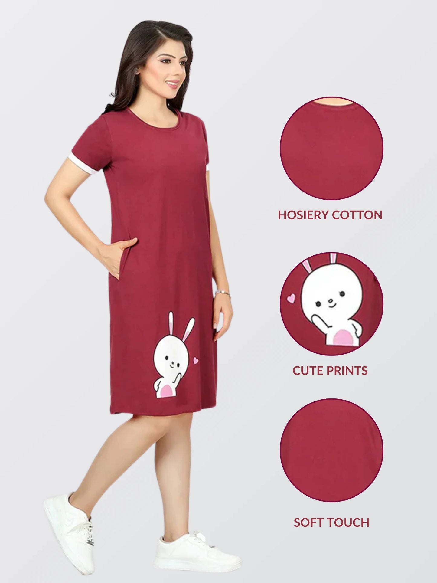 Women Maroon All Day T-shirt