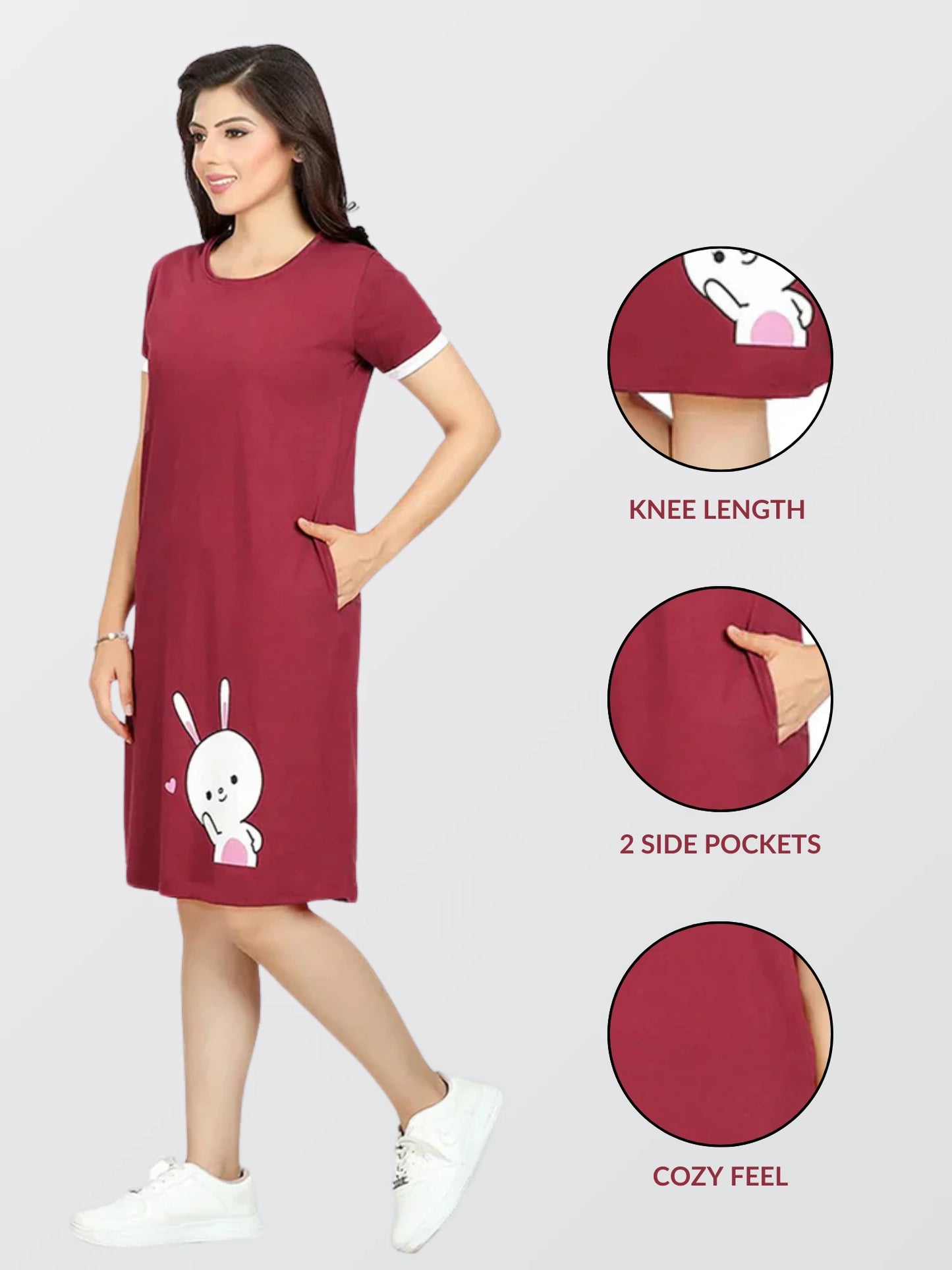 Women Maroon All Day T-shirt