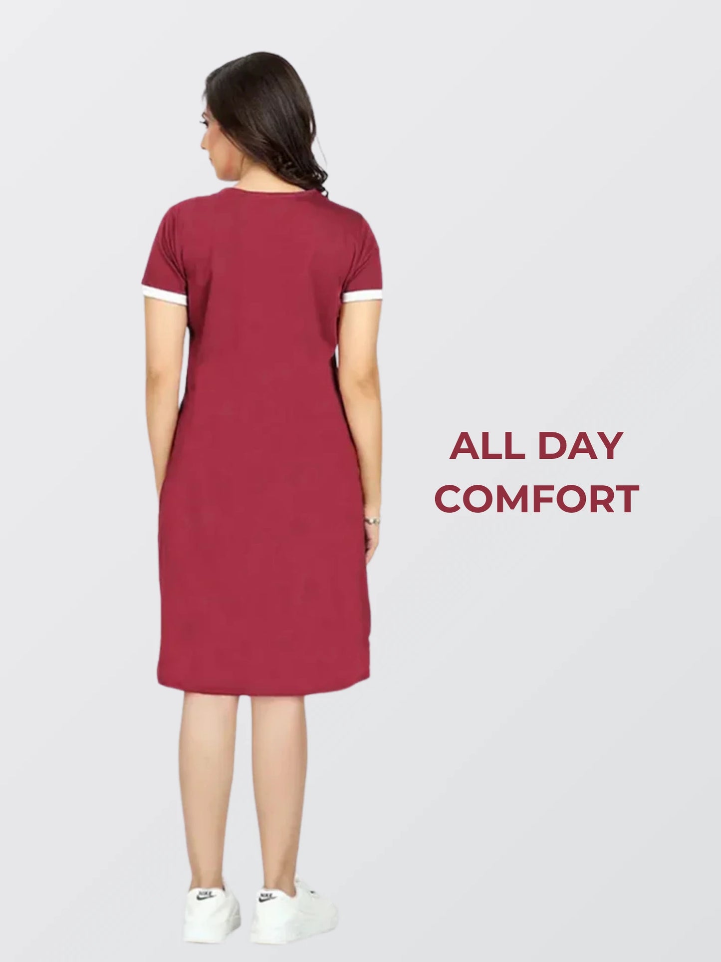 Women Maroon All Day T-shirt