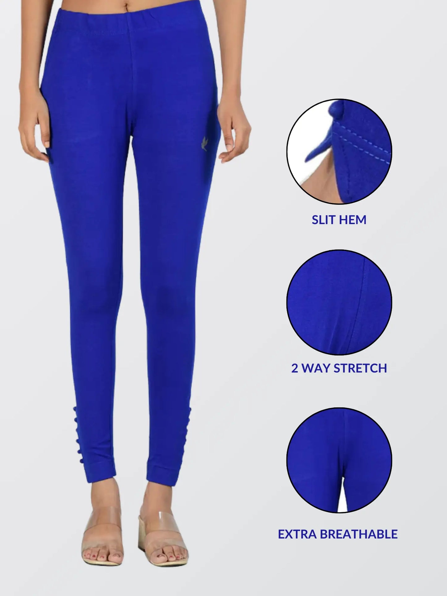 Ankle Length Western Wear Blue Boondi Legging
