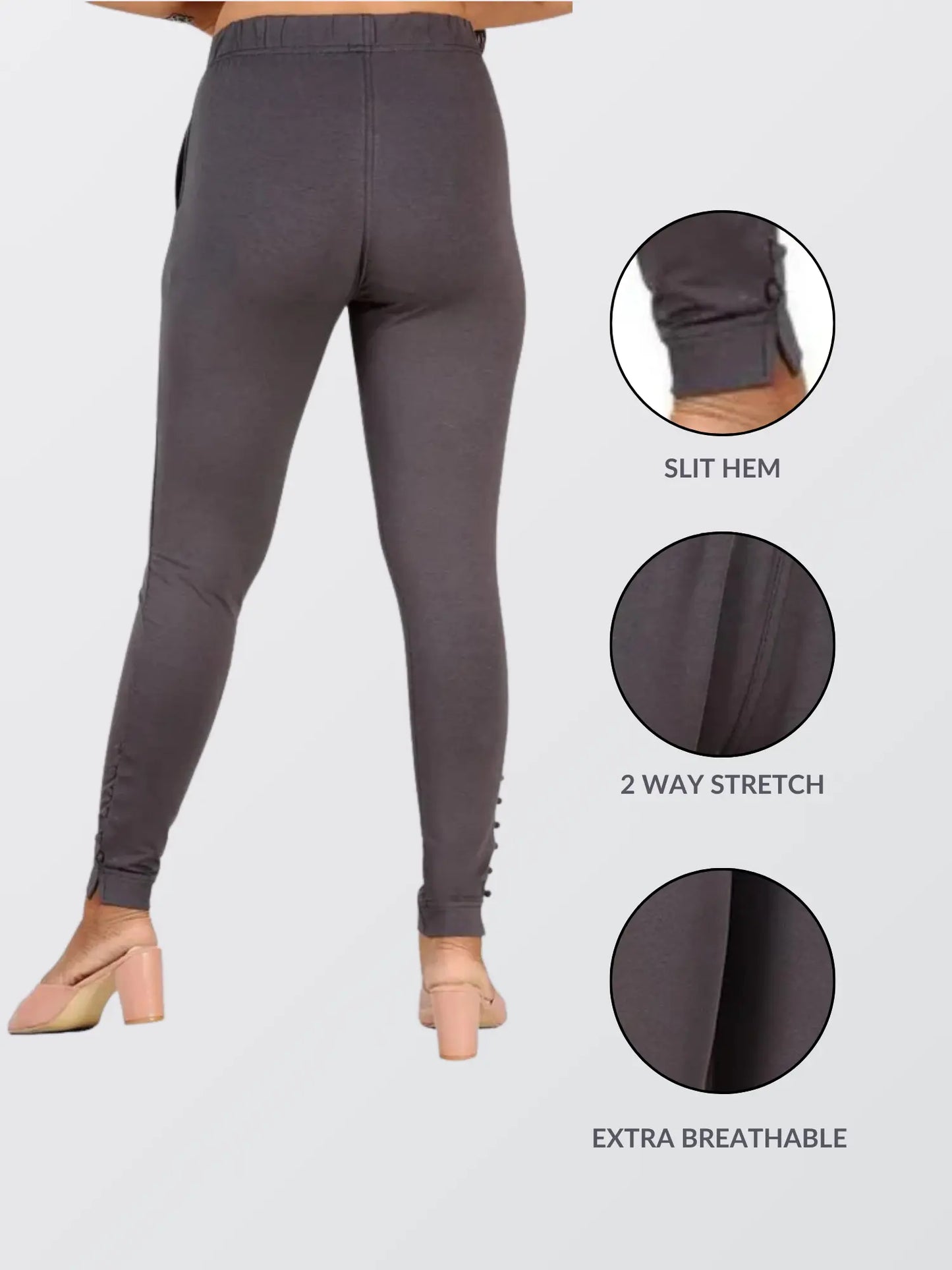 Ankle Length Western Wear Grey Legging