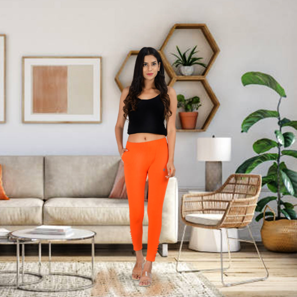 Ankle Length Western Wear Orange Legging