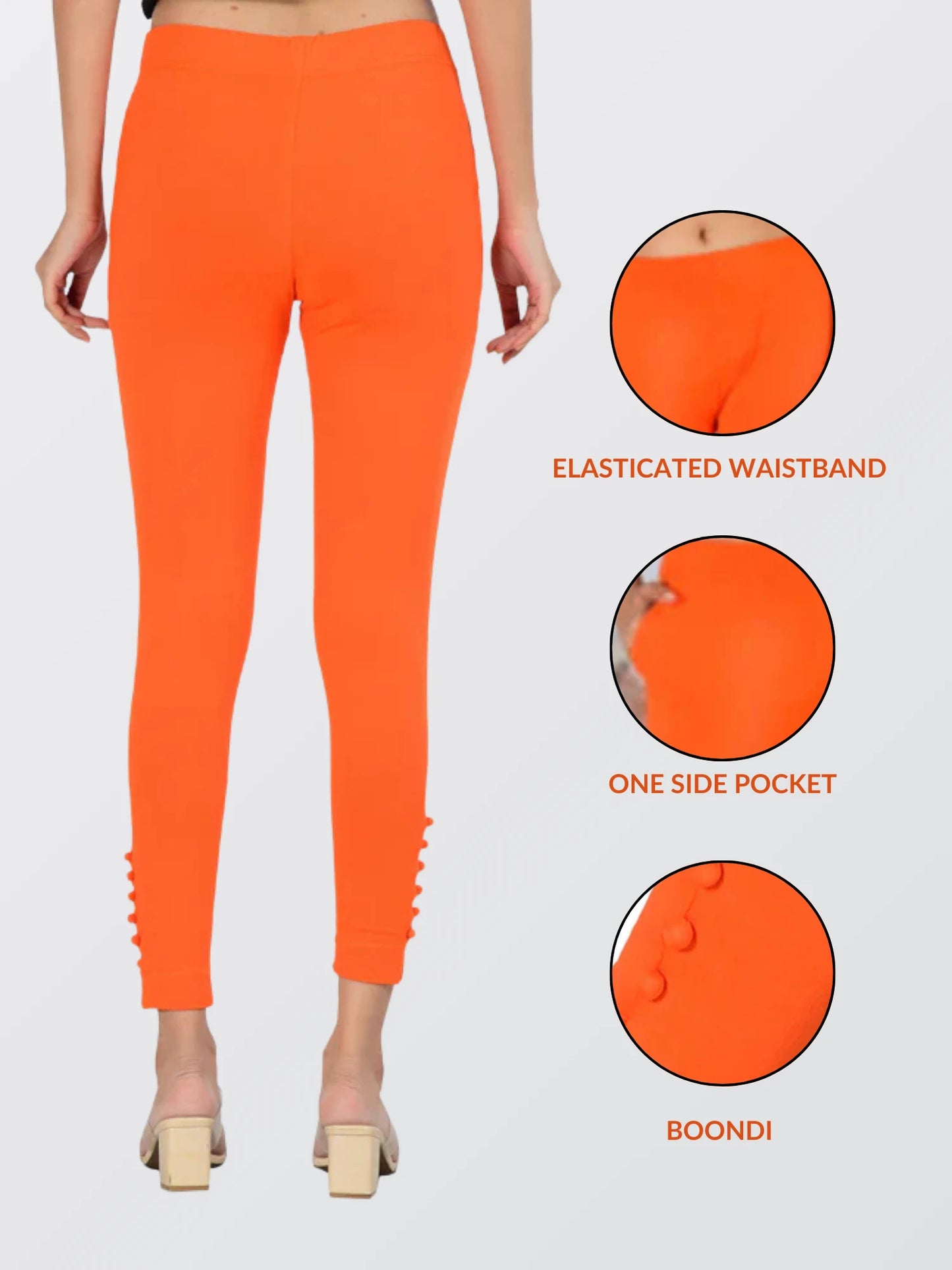 Ankle Length Western Wear Orange Legging