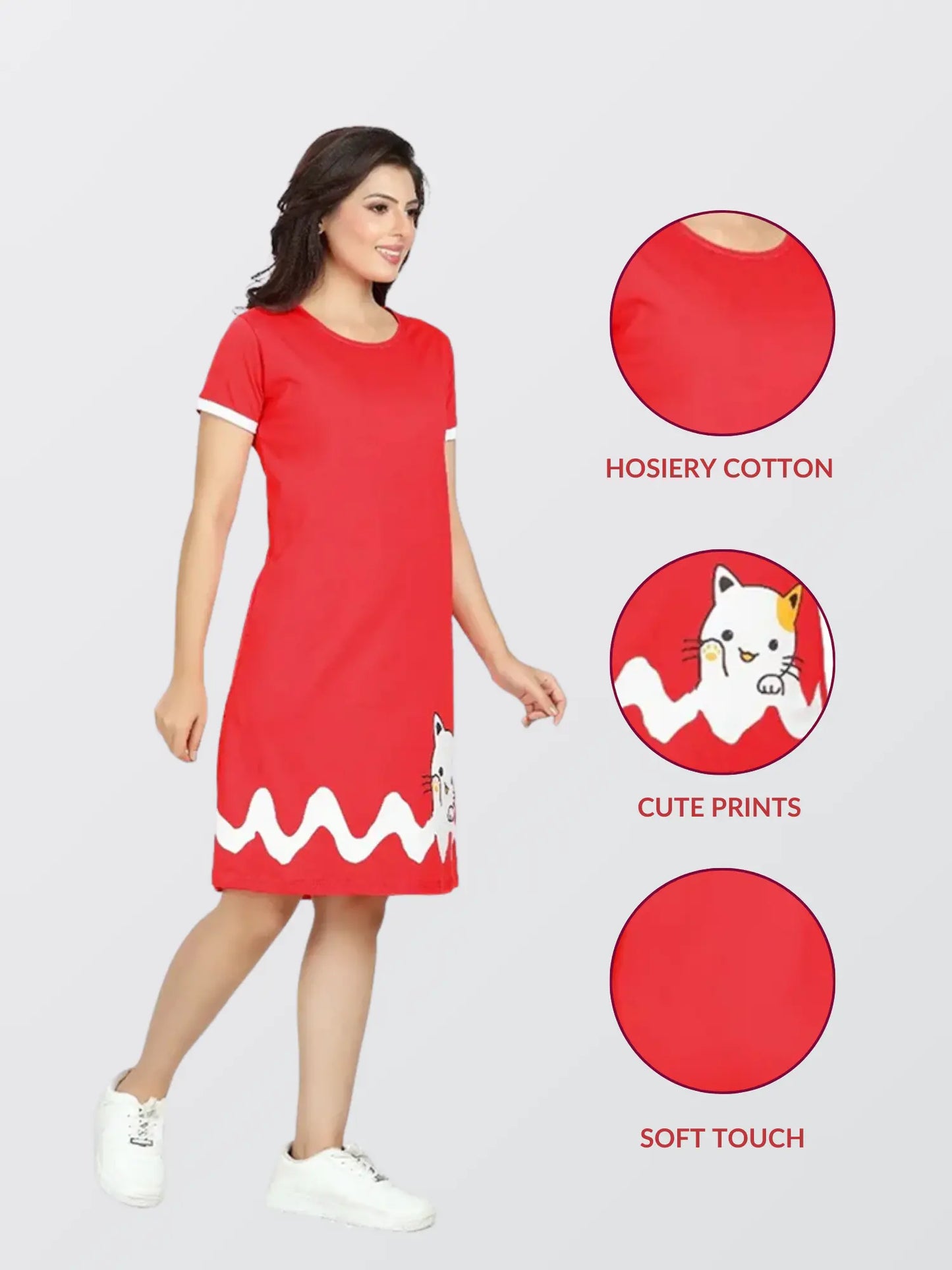 Women Red All Day T-shirt