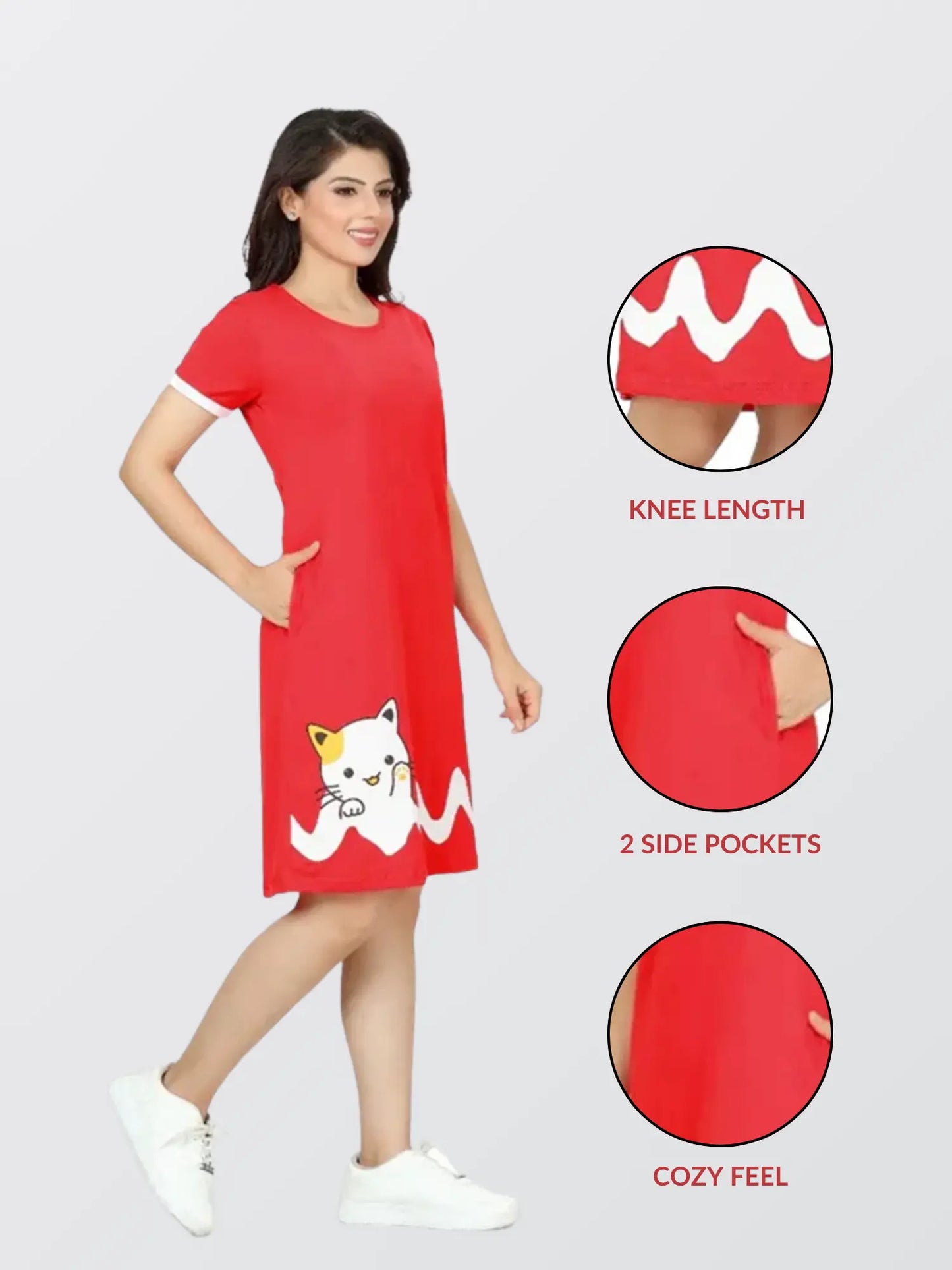 Women Red All Day T-shirt