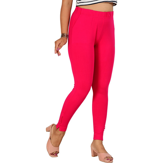 Ankle Length Western Wear Pink Legging