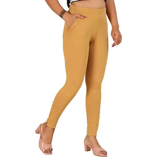 Ankle Length Western Wear Beige Legging