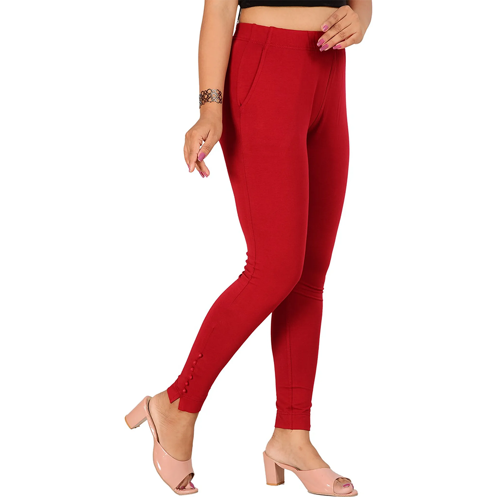 Ankle Length Western Wear Maroon Legging