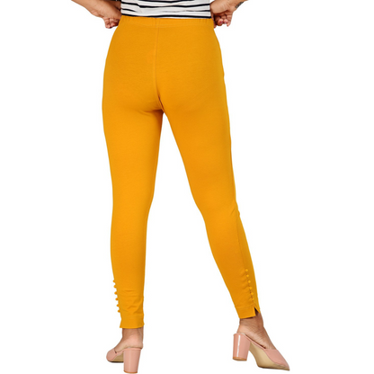 Ankle Length Western Wear Yellow Boondi Legging