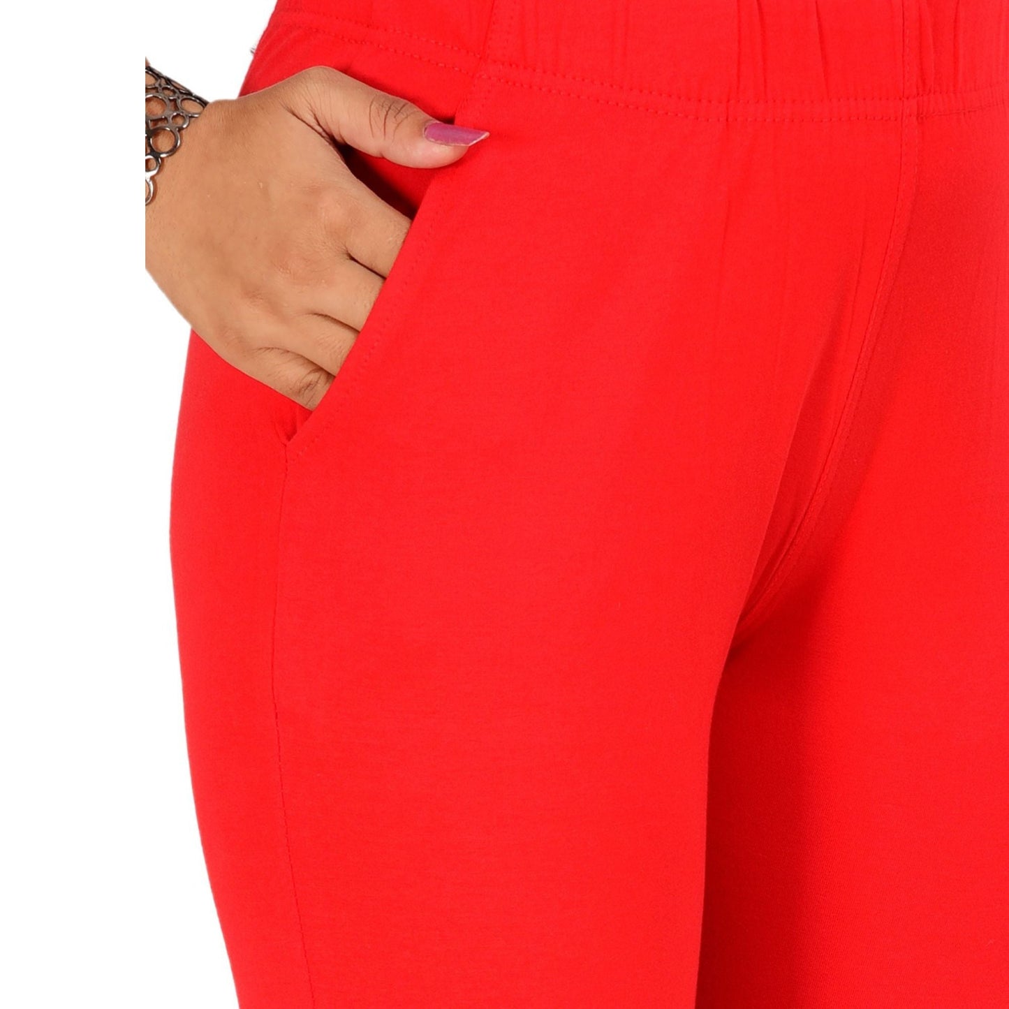 Ankle Length Western Wear Red Legging