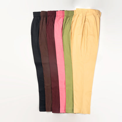 Regular Fit Women Red Stretchable Pants