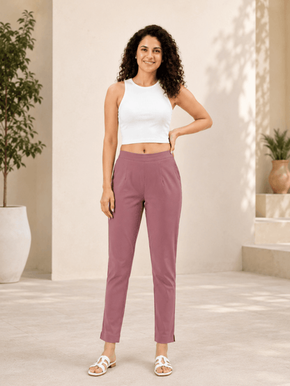 Women’s Rose Taupe Cotton Pants
