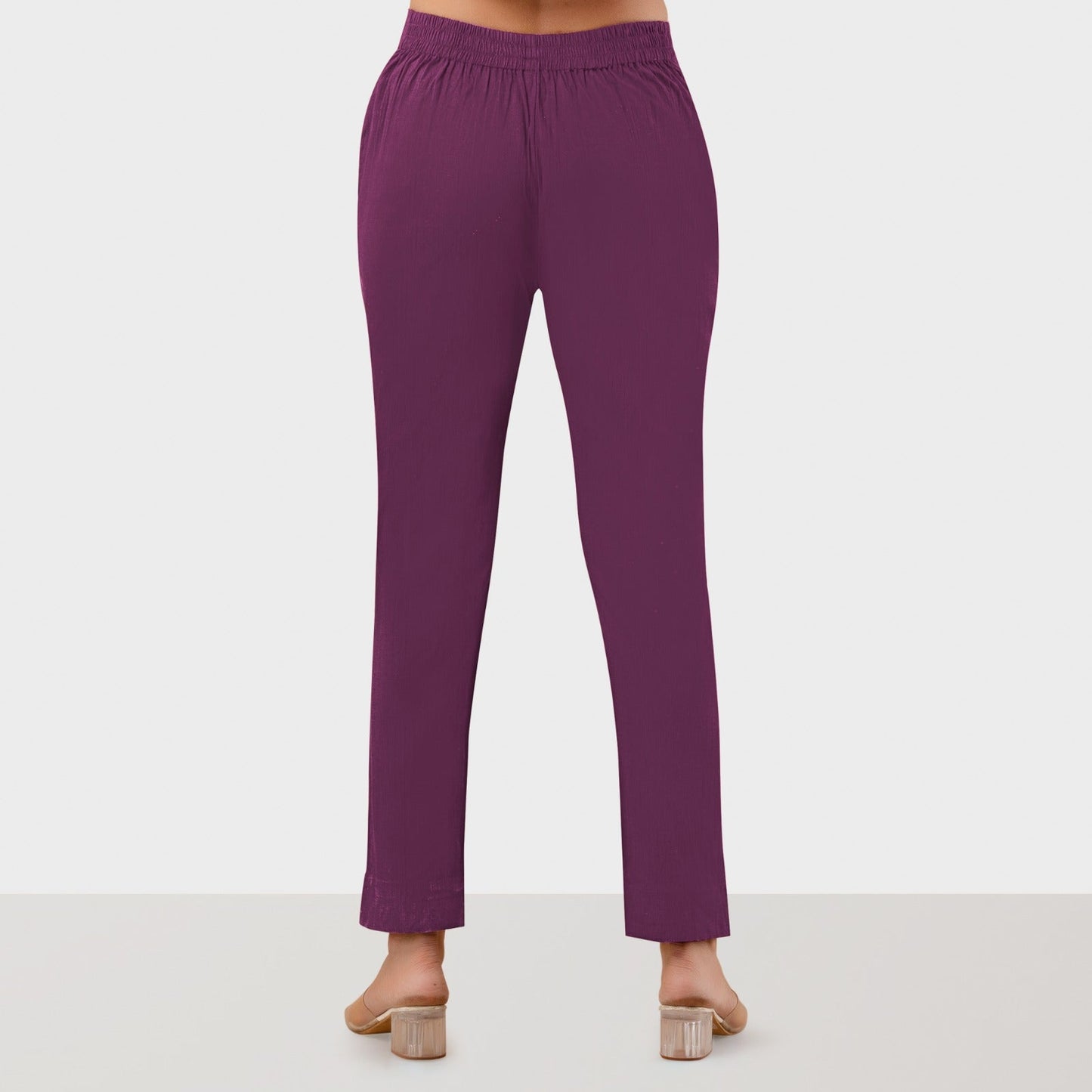 Regular Fit Women Purple Stretchable Pants