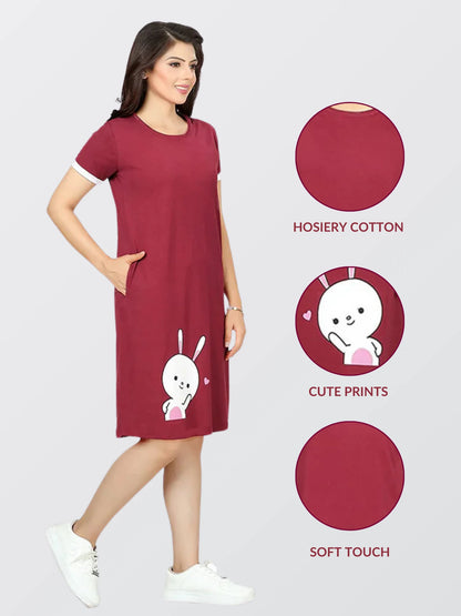 Women Maroon All Day T-shirt