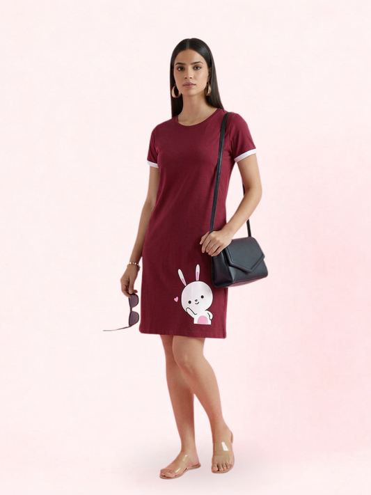 Women Maroon All Day T-shirt