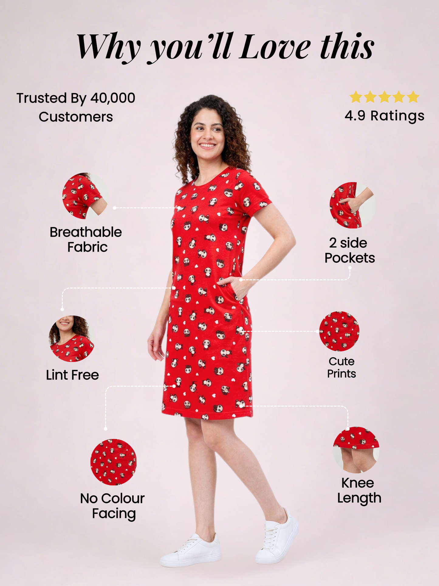 Women Red All Day T-shirt