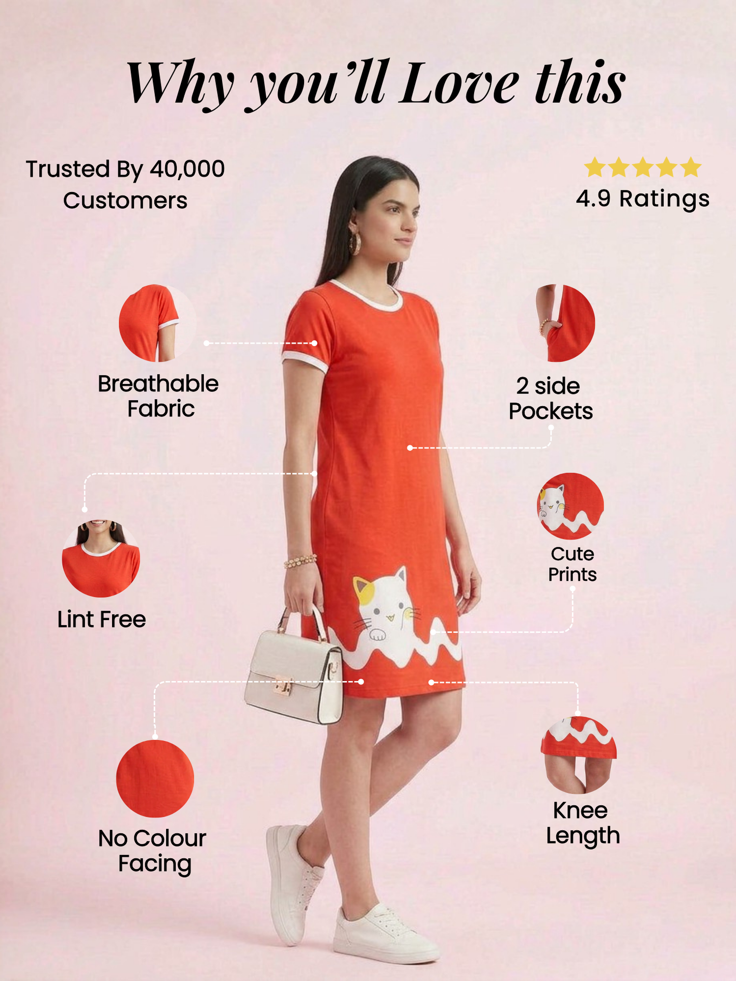 Women Red All Day T-shirt