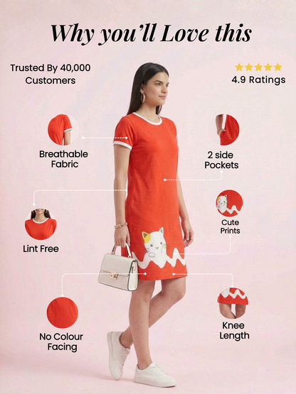 Women Red All Day T-shirt