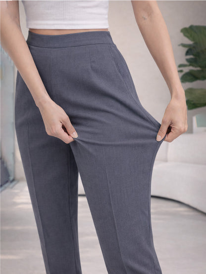 Regular Fit Women Dark Grey Stretchable Pants
