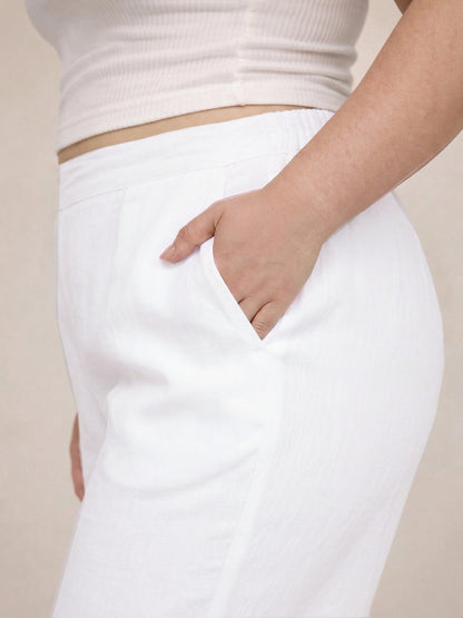 Regular Fit Women White Stretchable Pants