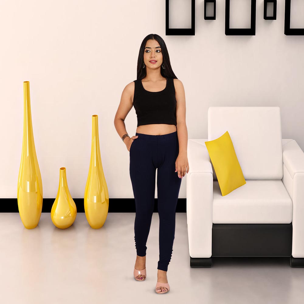 Ankle Length Western Wear Dark Blue Legging