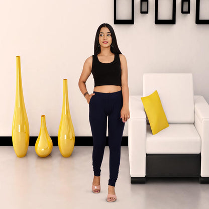 Ankle Length Western Wear Dark Blue Boondi Legging
