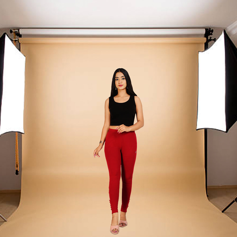 Ankle Length Western Wear Maroon Legging