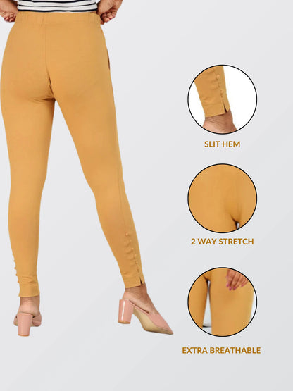 Ankle Length Western Wear Beige Boondi Legging
