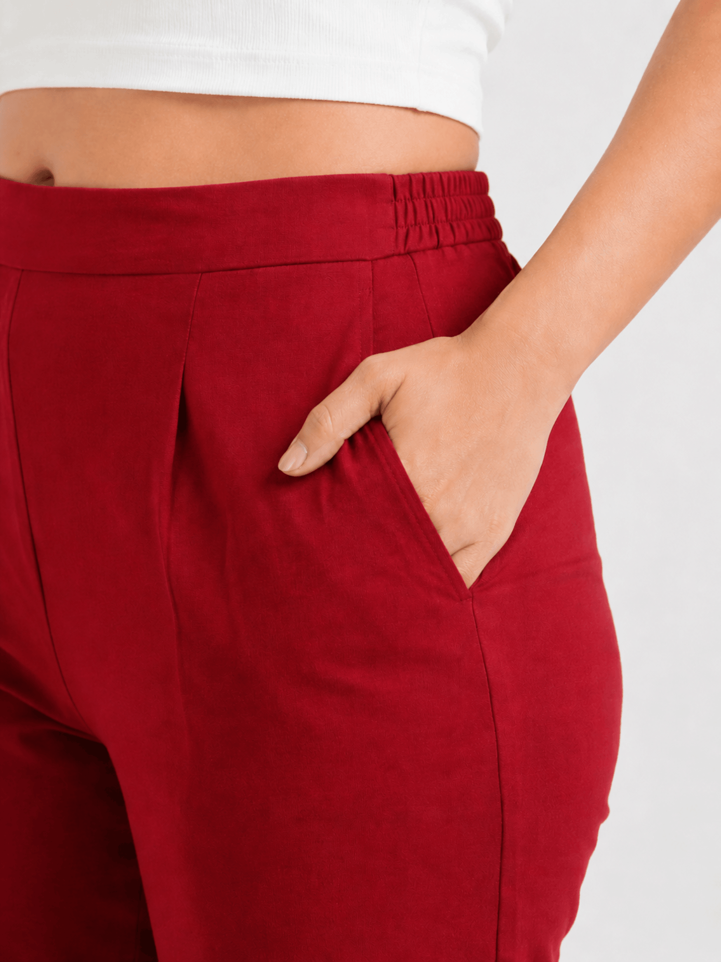 Women’s Maroon Cotton Pants