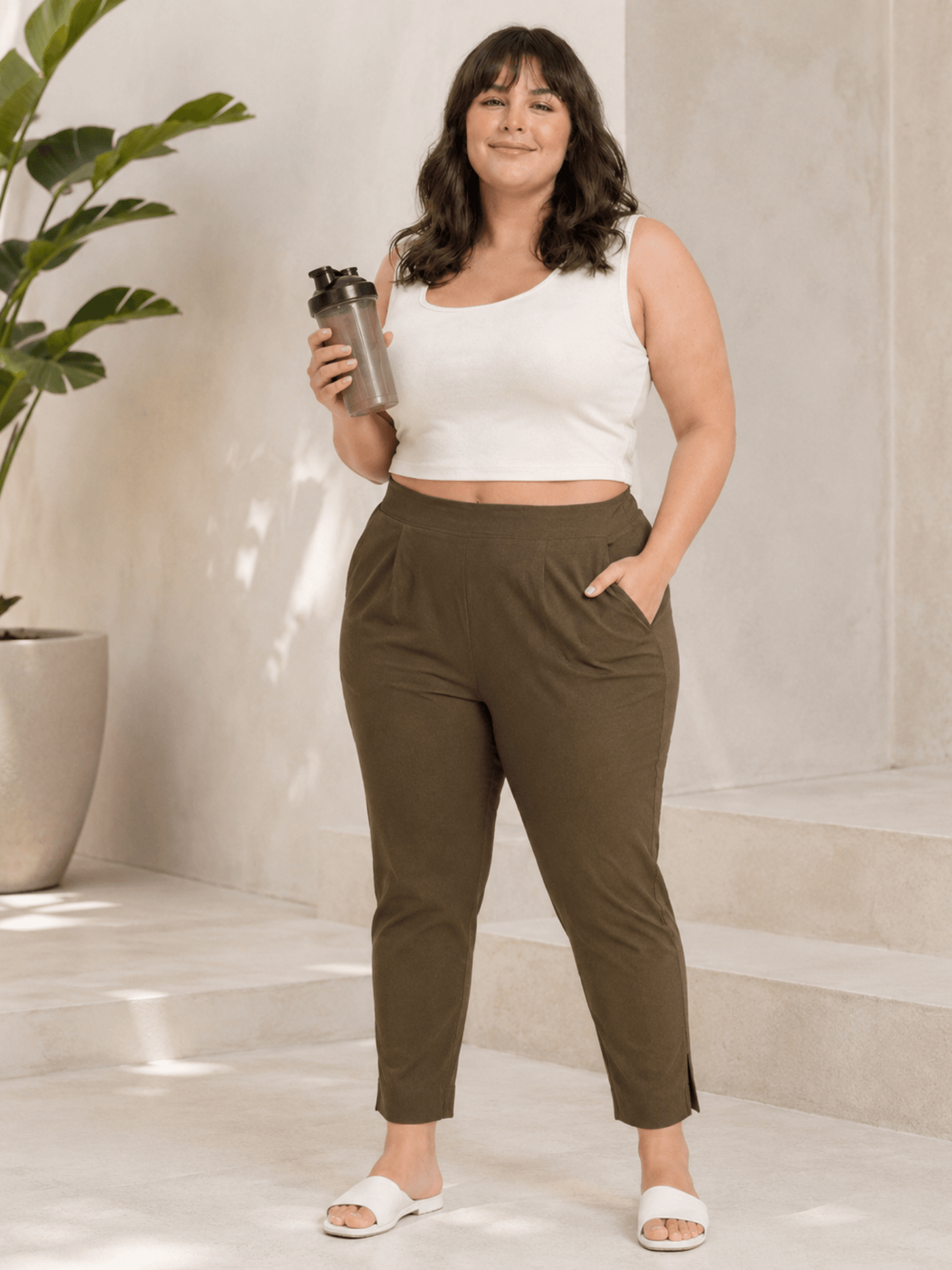 Women’s Olive Green Cotton Pants