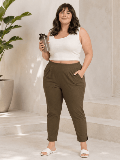 Women’s Olive Green Cotton Pants