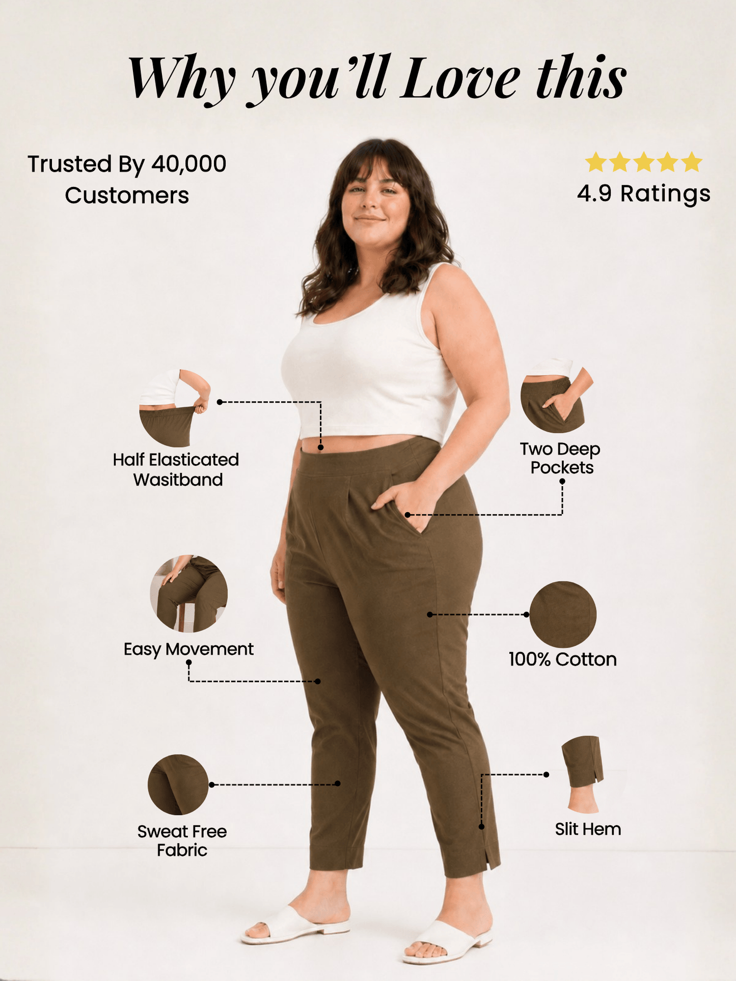 Women’s Olive Green Cotton Pants