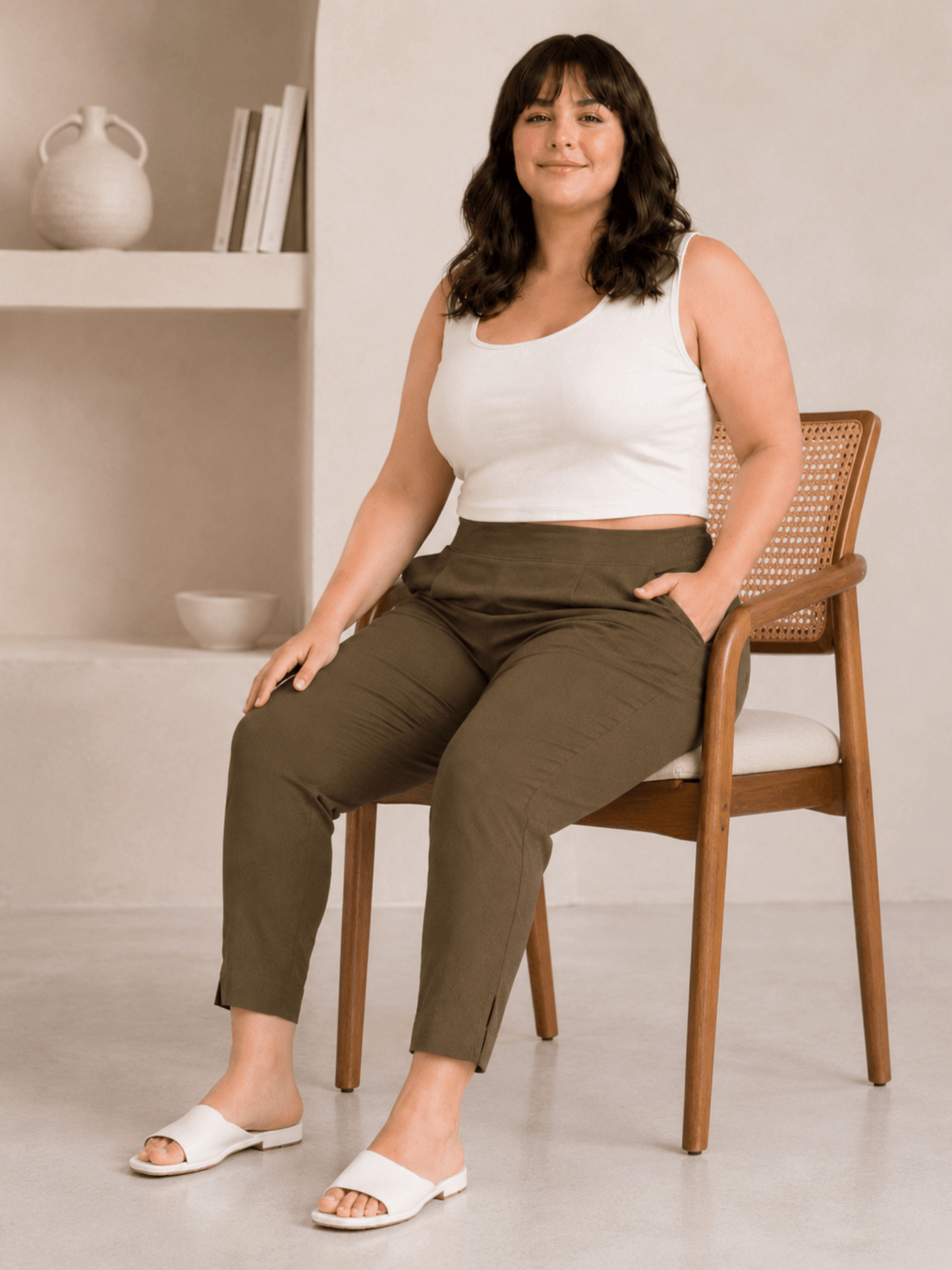 Women’s Olive Green Cotton Pants
