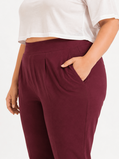 Women’s Wine Cotton Pants