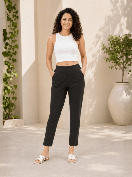 Women’s Black Cotton Pants