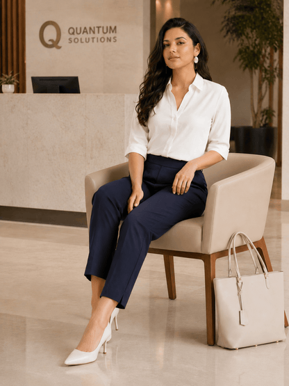 Women’s Dark Blue Cotton Pants