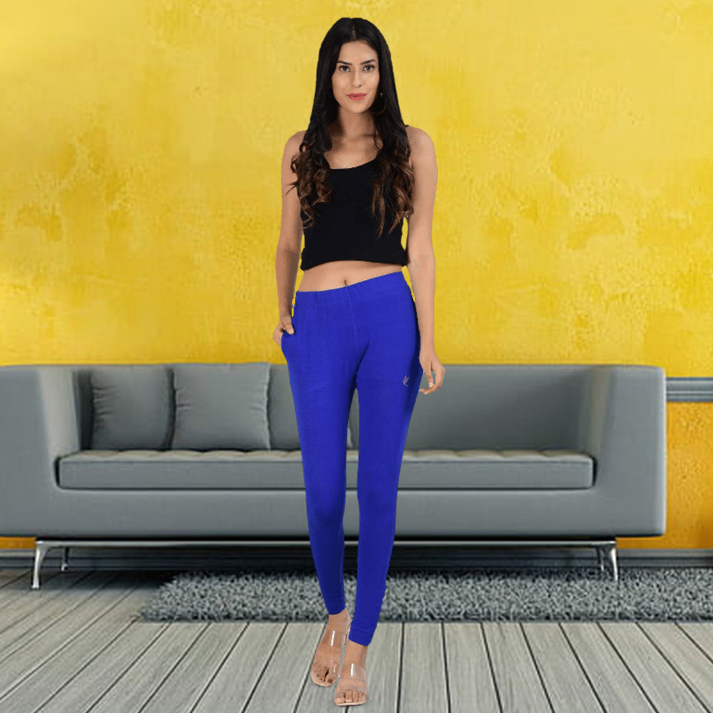Ankle Length Western Wear Blue Boondi Legging