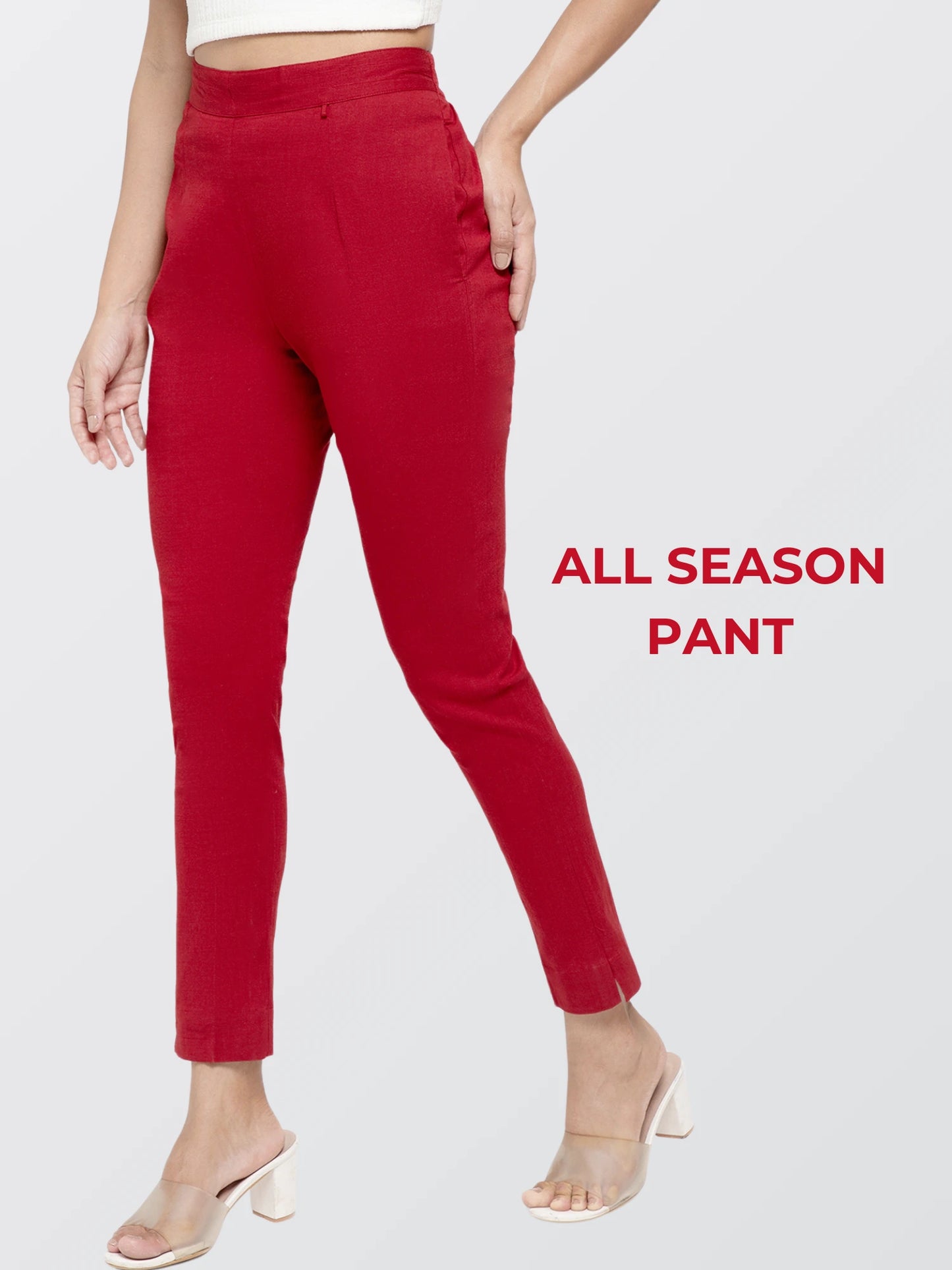 Regular Fit Women Maroon Stretchable Pants