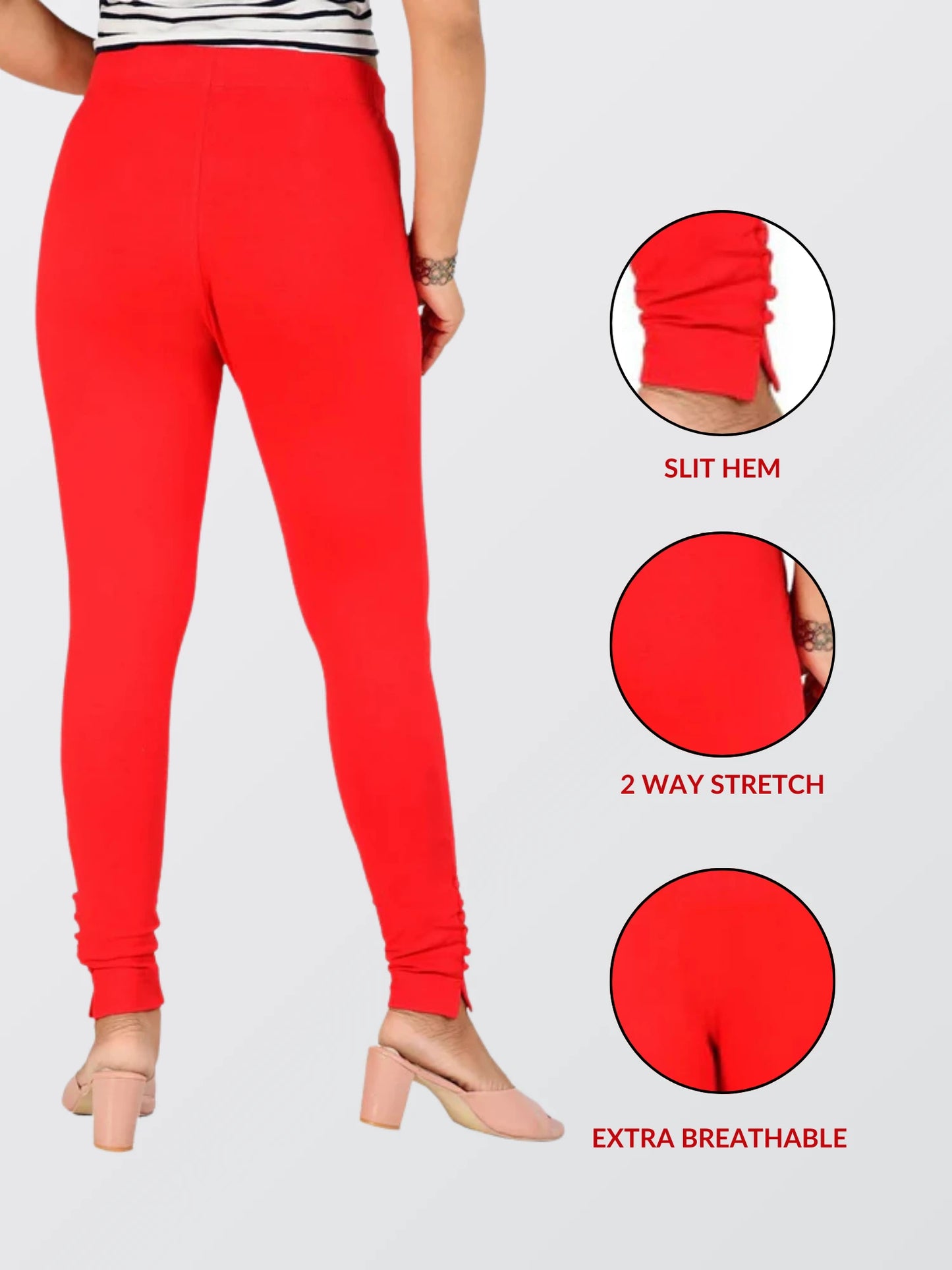 Ankle Length Western Wear Red Legging