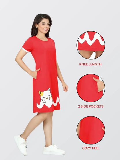 Women Red All Day T-shirt