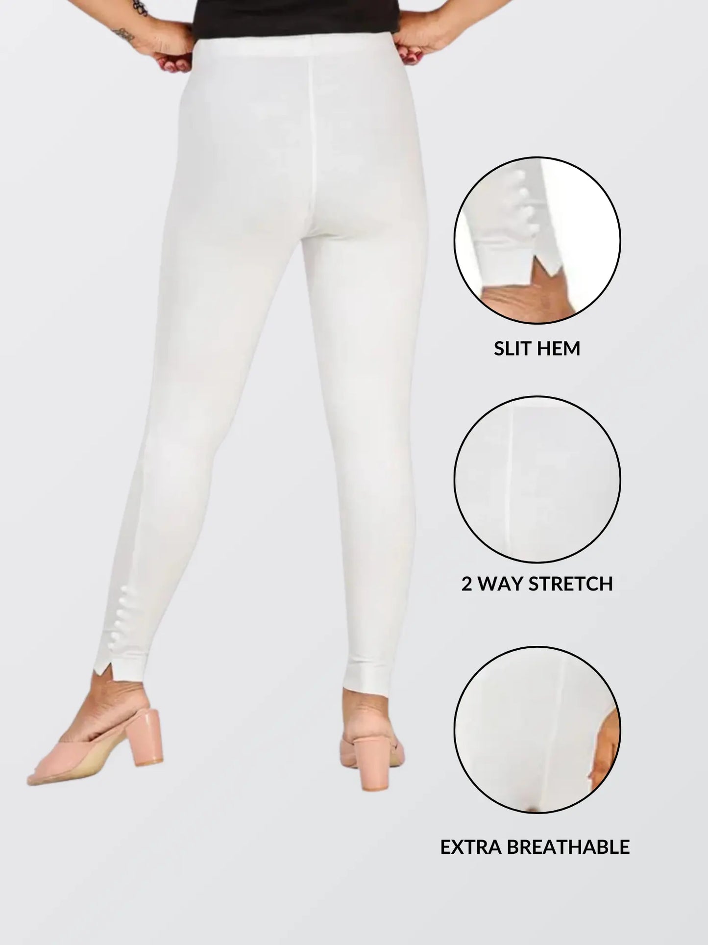 Ankle Length Western Wear White Legging