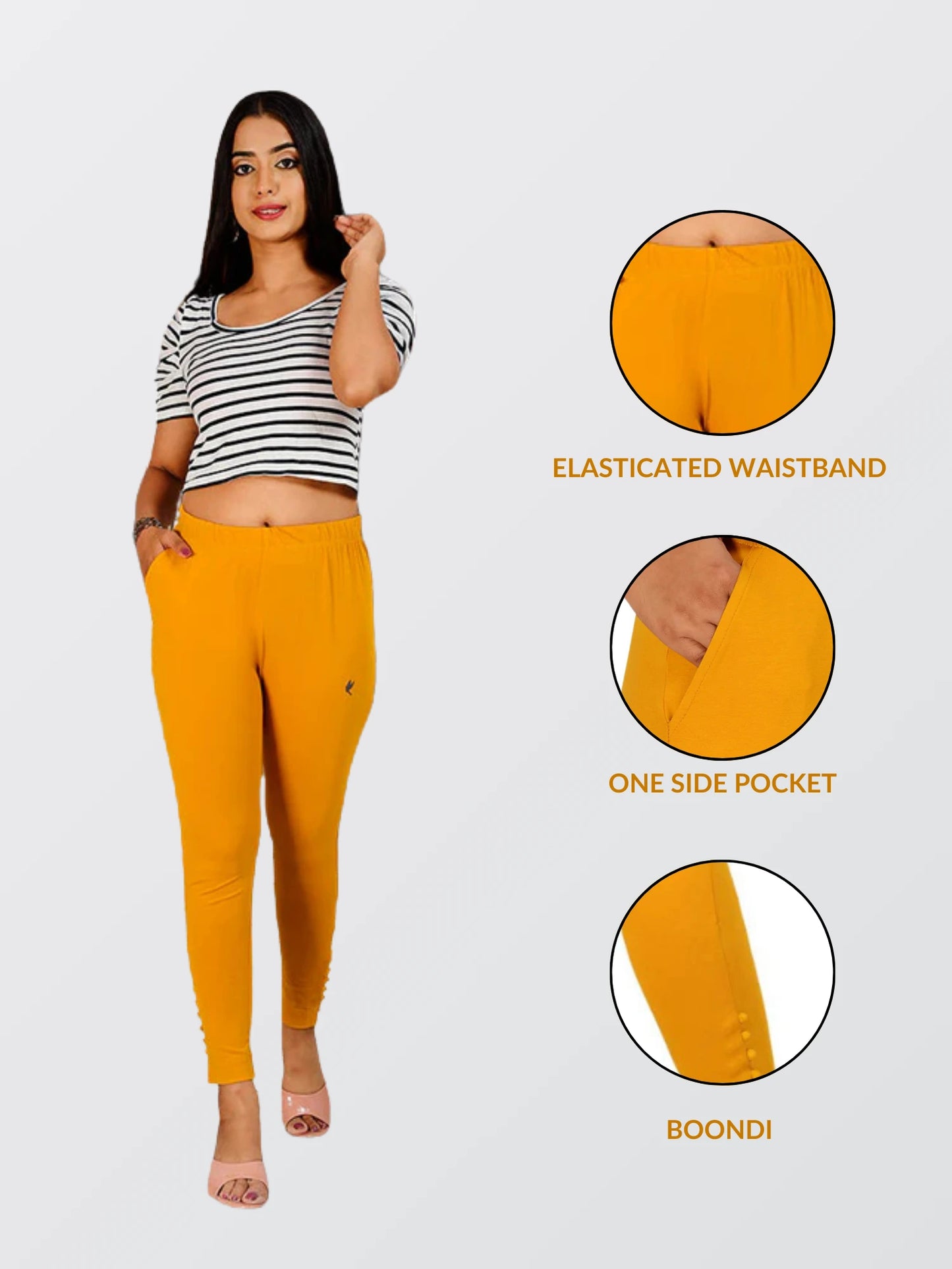 Ankle Length Western Wear Yellow Legging